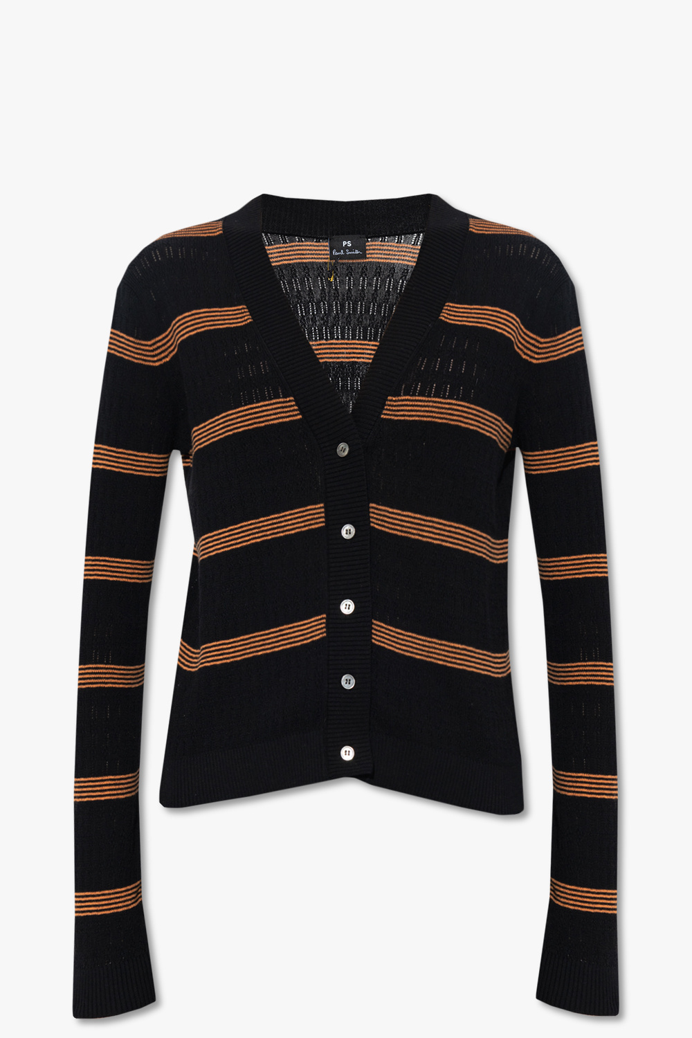 Boys Black Sweatshirts - Black Striped cardigan PS Paul Smith